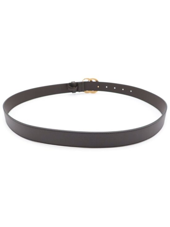Gucci Double Logo Buckle Leather Belt Gold Brown main image 4